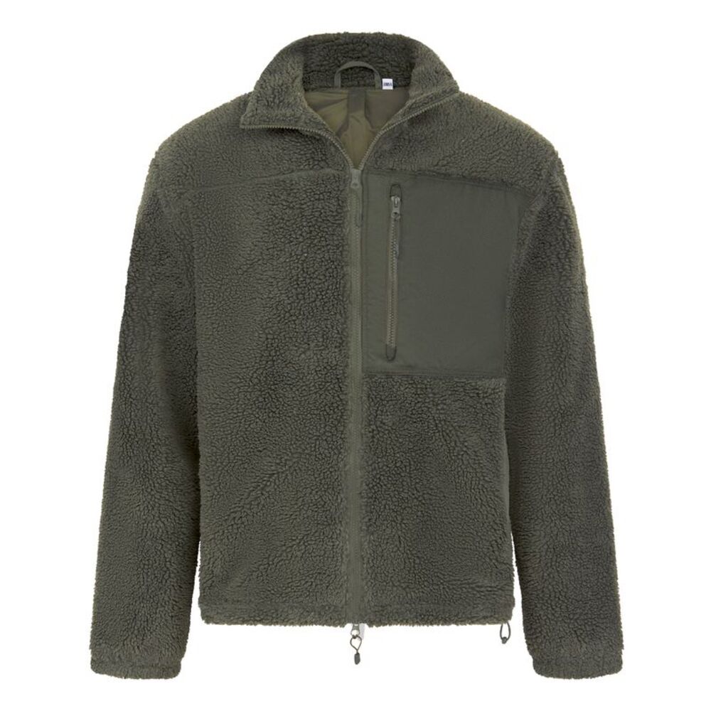 Front Row Unisex Adult Sherpa Recycled Fleece Jacket / Dark Olive